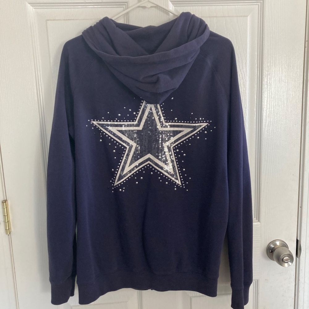 used Victoria's Secret PINK bling Dallas Cowboys zip up hoodie L